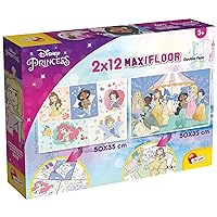 Lisciani Giochi - Disney Puzzle Supermaxi 2 x 12 Princess Puzzle for Children, 86573