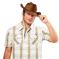 Forum Novelties Faux Suede Adult Cowboy Costume Hat, Brown, One Size