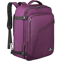 MATEIN Carry on Backpack for Women, 27L Flight Approved Backpack for Teacher Nurse, Fashion Expandable Airline Backpack for Plane, Lightweight Hiking Weekend Back Pack, Traveler Gifts, Purple