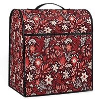 Winter Christmas Red Traditional Element Coffee Maker Dust Cover Mixer Cover with Pockets and Top Handle Toaster Covers Bread Machine Covers for Kitchen Cafe Bar Home Decor