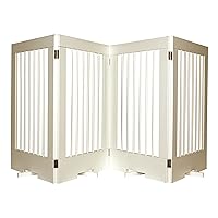 Cardinal Gates 4PG 4-Panel Freestanding Pet Gate - Adjustable Wooden Dog Gate - Indoor Cat Gate for Doorway - 36 Inches Tall x 76 Inches Wide - White