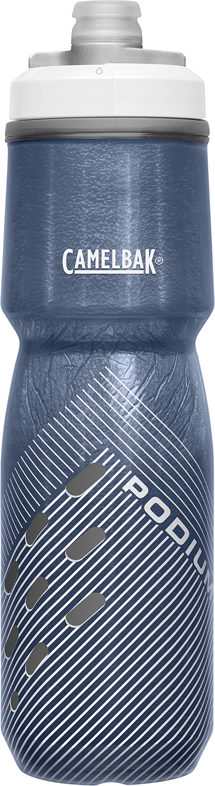 CamelBak Podium Chill Insulated Bike Water Bottle - Easy Squeeze Bottle - Fits Most Bike Cages - 24oz, Navy Perforated