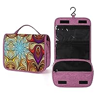 Paisley Tie Dye Print Makeup Bag Travel Toiletry Bag Waterproof Cosmetic Bag with Portable Hook Handbag