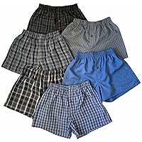 ToBeInStyle Boys' 6 Pack Cotton-Blend Tartan Patterned Boxer Shorts