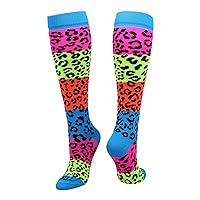 TCK Neon Rainbow Fun Print OTC Socks