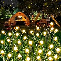 6-Pack Solar Garden Lights for Outdoor, Upgraded 48 LED Firefly Solar Swaying Lights, Sway by Wind, Waterproof Outdoor Lights Solar Powered for Yard Patio Pathway Decoration (Warm White)