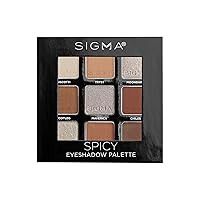 Sigma Beauty On-the-Go Eyeshadow Palette - Spicy - 9 Bold Eyeshadow Shades in Matte, Shimmer and Metalic Finishes - Highly Pigmented Vegan Eye Makeup Palette - Clean Beauty Products