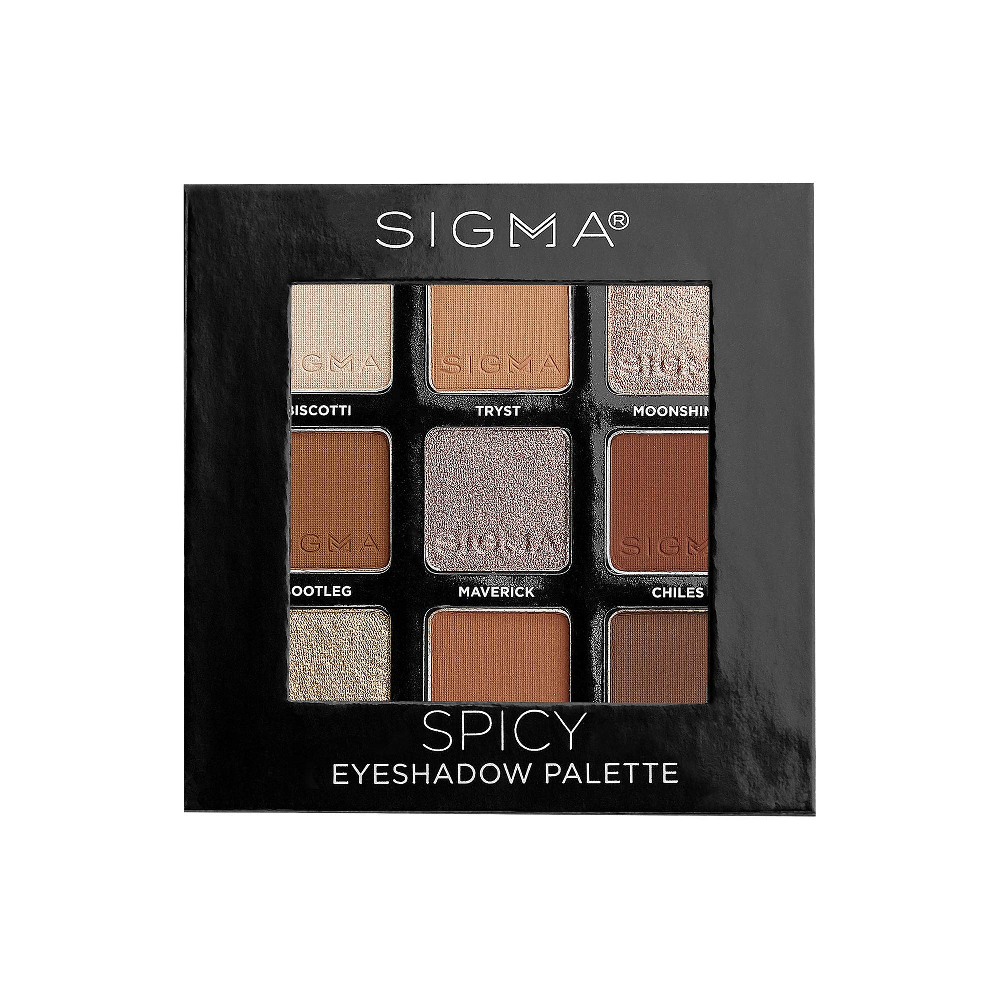 Sigma Beauty On-the-Go Eyeshadow Palette - Spicy - 9 Bold Eyeshadow Shades in Matte, Shimmer and Metalic Finishes - Highly Pigmented Vegan Eye Makeup Palette - Clean Beauty Products