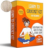 CraftStarter Crochet Kit for Beginners Adults and Kids. Includes All Crocheting Supplies (Yarn, Wooden Crochet, Detailed Instructions) to Make a Real Scarf. Amazing Gift for Somebody You Love (Cream)