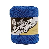 Sugar 'N Cream The Original Solid Yarn, 2.5oz, Medium 4 Gauge, 100% Cotton - Blue - Machine Wash & Dry