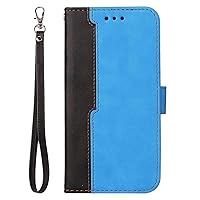 XYX Wallet Case for Motorola Edge 20 Pro, Premium PU Leather Wallet Case with Wrist Strap Card Slots and Kickstand Flip Cover for Moto Edge 20 Pro, Blue