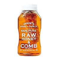 Jamie's Hive To Table, Raw Honey & Comb, 16 oz Bottle