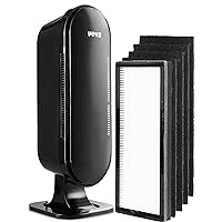 8000 Black Air Purifier for Home, Pets Hair, Dander, Large Room, 325 Sq Ft., HEPA Filter & 4 Premium Activated Carbon Pre Filters Removes Allergens, Smoke, Dust, Pet & Odor for Home & Office