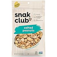 Snak Club Salted Peanuts, 7.5 Ounce (Pack of 6)
