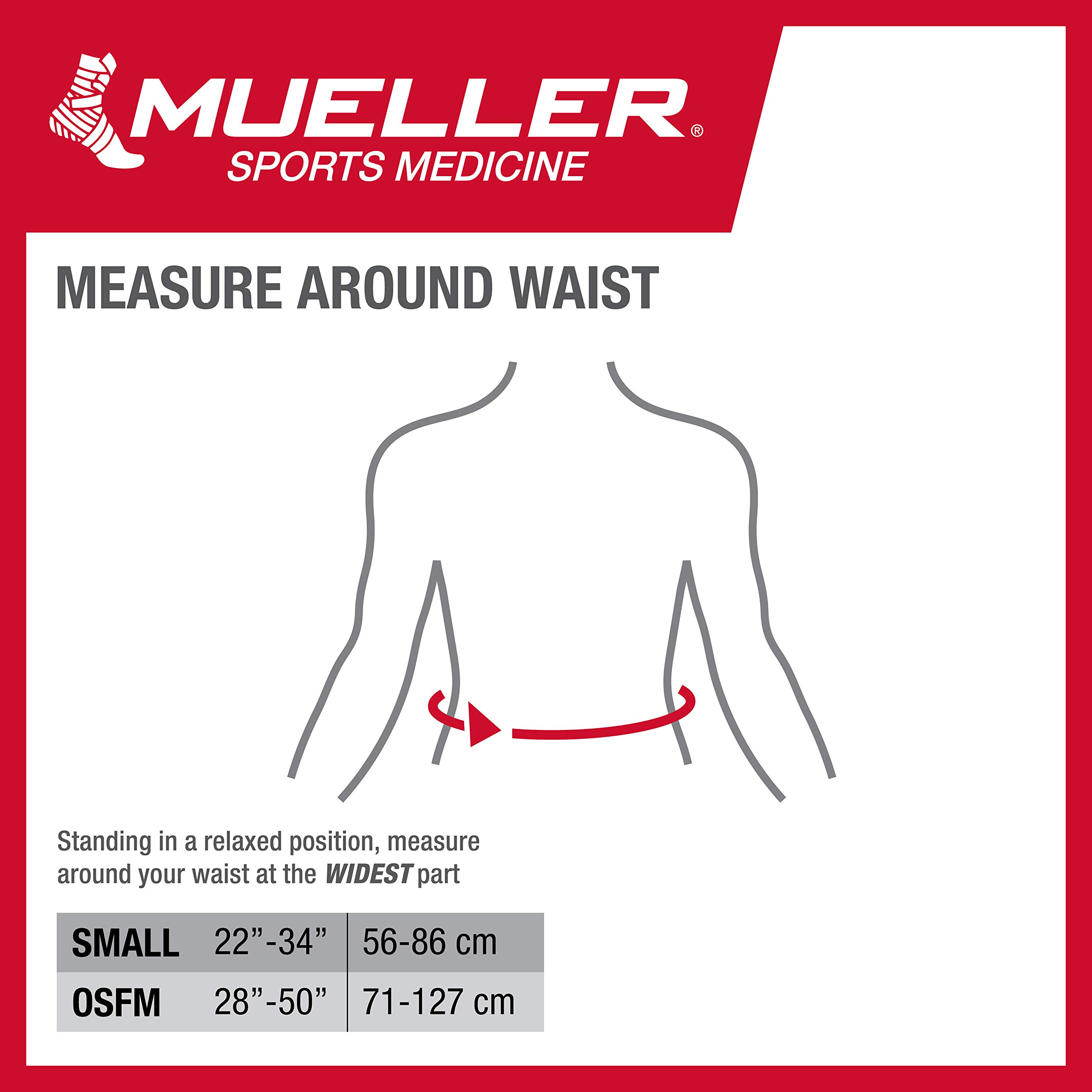 Mueller Sports Medicine Adjustable Back Brace, Back Support, For Men and Women, Black, One Size