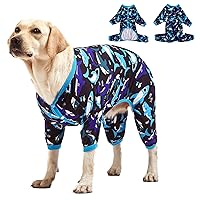 LovinPet Dog Pitbull Clothes for Dogs - Pet Anxiety Relief, Anti-Shedding Dog Pajamas, Lightweight Stretchy Fabric, Whale Hello There White Print, Large Dog Pjs, Pitbull Clothes All Season /3XL