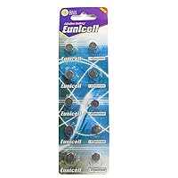 10 Eunicell AG5 / 193 / LR48 Button Cell 1.5V Battery Long Shelf Life No Mercury (Expire Date Marked)