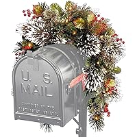 National Tree Wintery Pine Collection Mailbox Swag, 3 ft
