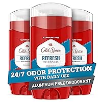 Old Spice Aluminum Free Deodorant for Men, Refresh, 3 oz each, Pack of 3