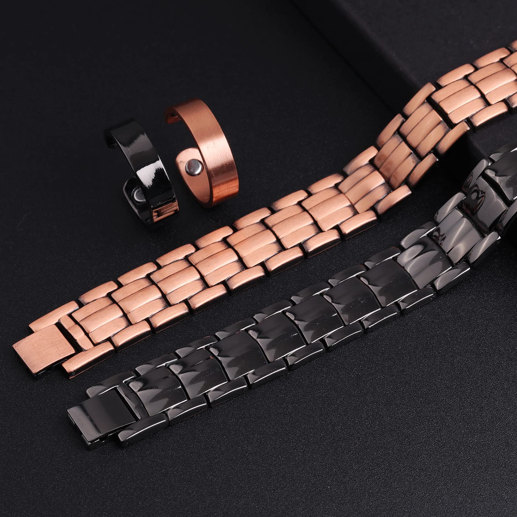 Feraco Copper Bracelet for Men - Magnetic Copper Magnetic Bracelets - 100% Pure Copper Jewelry Gift with Adjustable Sizing Tool