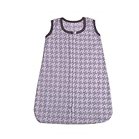 Bacati Houndstooth Sleeping Bag/Wearable Blanket Made with 100 Percent Breathable Muslin Fabric, Grey, Small
