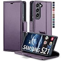 Samsung Galaxy S21 5G Case,Samsung Galaxy S21 5G Wallet Case with Card Holder RFID Blocking Kickstand Magnetic,Leather Flip Case for Samsung Galaxy S21 5G 6.2 Inch (Fashion Purple)