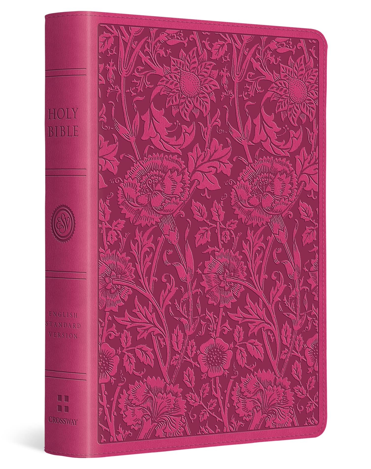 ESV Large Print Compact Bible (FONT SIZE: 8 pt., TruTone, Berry, Floral Design)