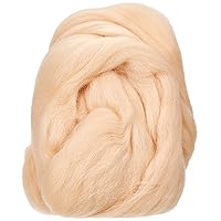 5360083 Wool Roving for Felting, Soft Wool Tops for Weaving and Spinning, Beige, 50g, 100% Wool