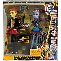 Monster High Classroom Partners Home Ick Abbey Bominable and Heath Burns Doll, 2-Pack