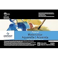 Canson Artist Series Montval Watercolor Paper, Fold Over Block, 4x6 inches, 15 Sheets (140lb/300g) - Artist Paper for Adults and Students - Watercolors, Mixed Media, Markers and Art Journaling
