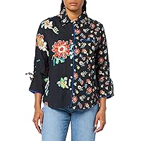 Women's Button Front Shirt with Drawstrings Sleeves