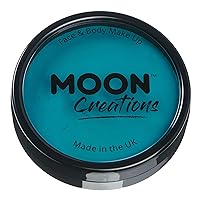 Pro Face & Body Paint Cake Pots Teal - Professional Water Based Face Paint Makeup for Adults, Kids - 1.26oz