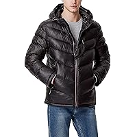 Tommy Hilfiger Men's Midweight Chevron Quilted Performance Hooded Puffer Jacket