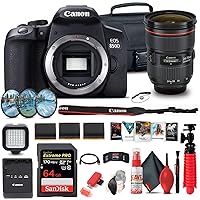 Canon EOS Rebel 850D / T8i DSLR Camera (Body Only) + Canon EF 24-70mm Lens + 64GB Card + Case + Filter Kit + Corel Photo Software + 2 x LPE17 Battery + External Charger + More (Renewed)