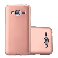 Case Compatible with Samsung Galaxy J3 / J3 DUOS 2016 in Metallic ROSÉ Gold - Shockproof and Scratch Resistant TPU Silicone Cover - Ultra Slim Protective Gel Shell Bumper Back Skin
