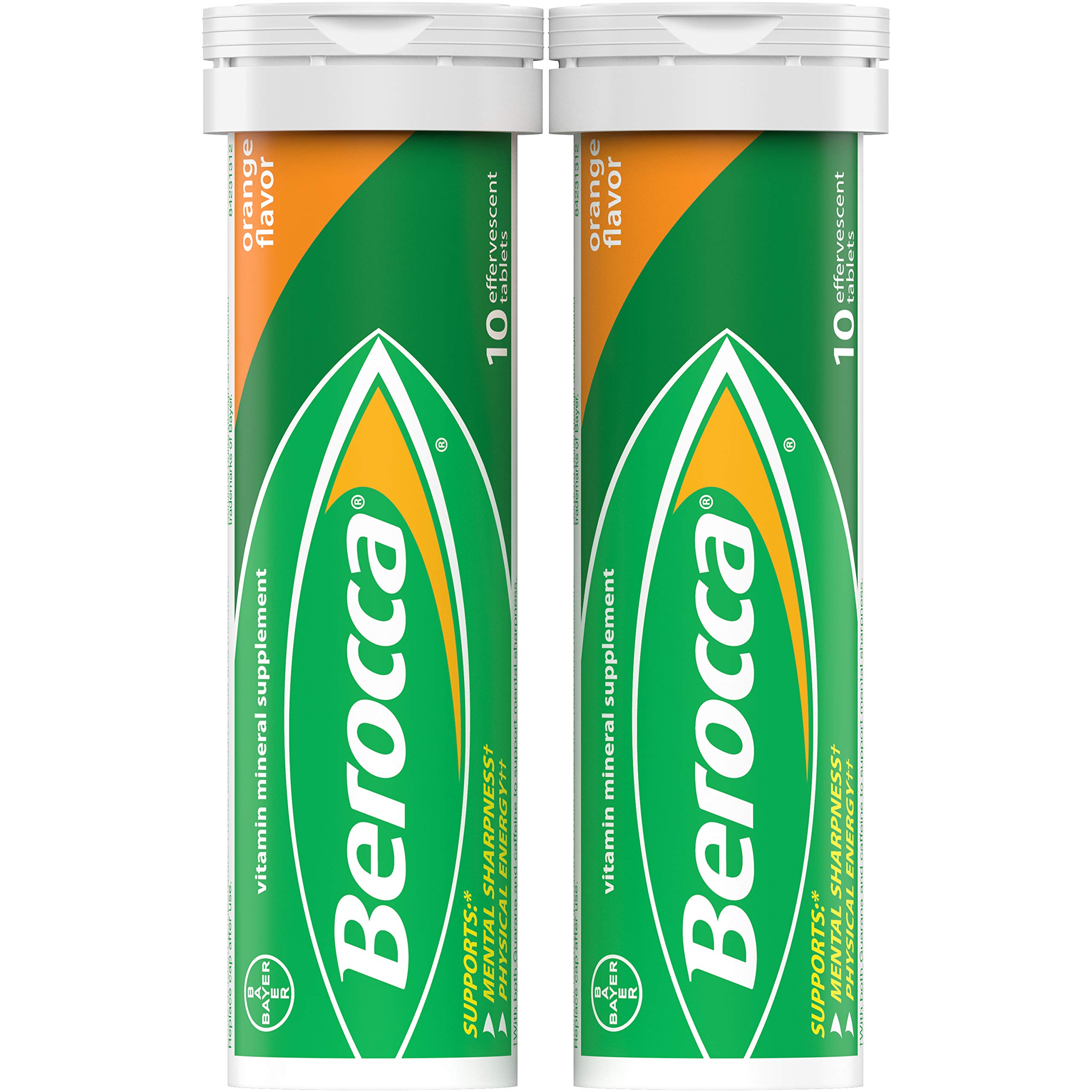 Berocca Energy Vitamin Supplement for Mental Sharpness and Physical Energy Support, Orange Flavor, Effervescent Tablets, 20 Count