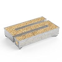 only fire 12 Hours Pellet Maze Smoker Tray, Grill Smoker Box for Hot and Cold Meat, Cheese Smoking, Fits Any Gas Grills, Charcoal Grills or Smokers, 5
