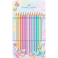 Faber-Castell Colouring Pencils Sparkle Pastel Pack of 12 Metal Case tin of 12
