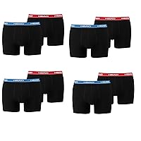 HEAD Mens Basic Boxer Short Briefs 2 Pack Black Navy Red Blue