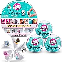5 Surprise Disney Mini Brands Series 2 Collector's Kit by ZURU (3 Capsules + 1 Collector's Case) Amazon Exclusive Mystery Capsule Real Miniature Brands Collectibles