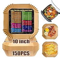 Air Fryer Disposable Paper Liner Square 10 Inch, 150PCS Large Air Fryer Parchment Paper Liners, Non-stick Air Fryer Paper Pads, Baking Paper Oil Resistant, Waterproof for Baking Roasting Microwave