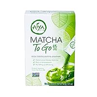 Aiya Japanese Matcha To Go - Ceremonial Grade Matcha Green Tea Powder - Convenient On-the-Go Packets for Smooth, Natural Energy Boost - Gluten-Free, Non-GMO - 10 Single-Serving Sticks