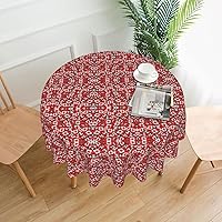 Canadian Flag Print Round Tablecloth 60 Inch Table Cloth Circular Table Cover for Dining Kitchen Banquet Dinner