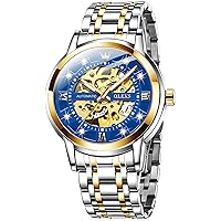 OLEVS Mens Automatic Watch Skeleton Diamond Luxury Mechanical Self Winding Dress Wrist Watch Waterproof Luminous