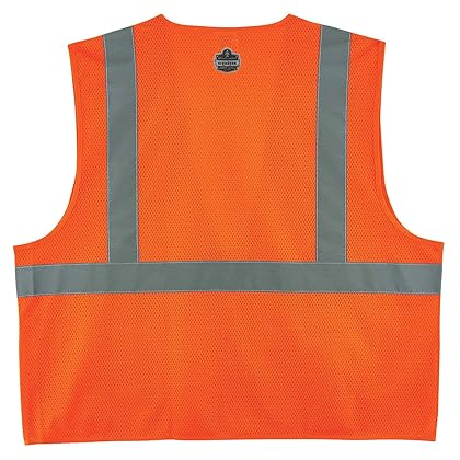 Ergodyne GloWear 8220Z High Visibility Reflective Safety Vest, ANSI Rated, Zipper Closure