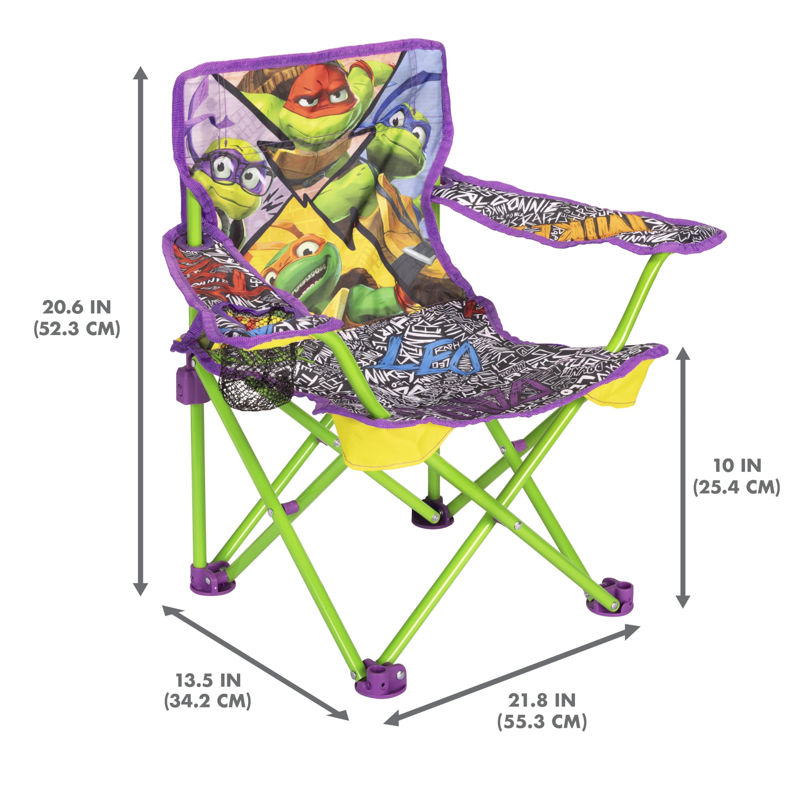 Teenage Mutant Ninja Turtles Kids Chair Foldable for Camping, Sports or Patio with Carry Bag, Toddlers 24M+