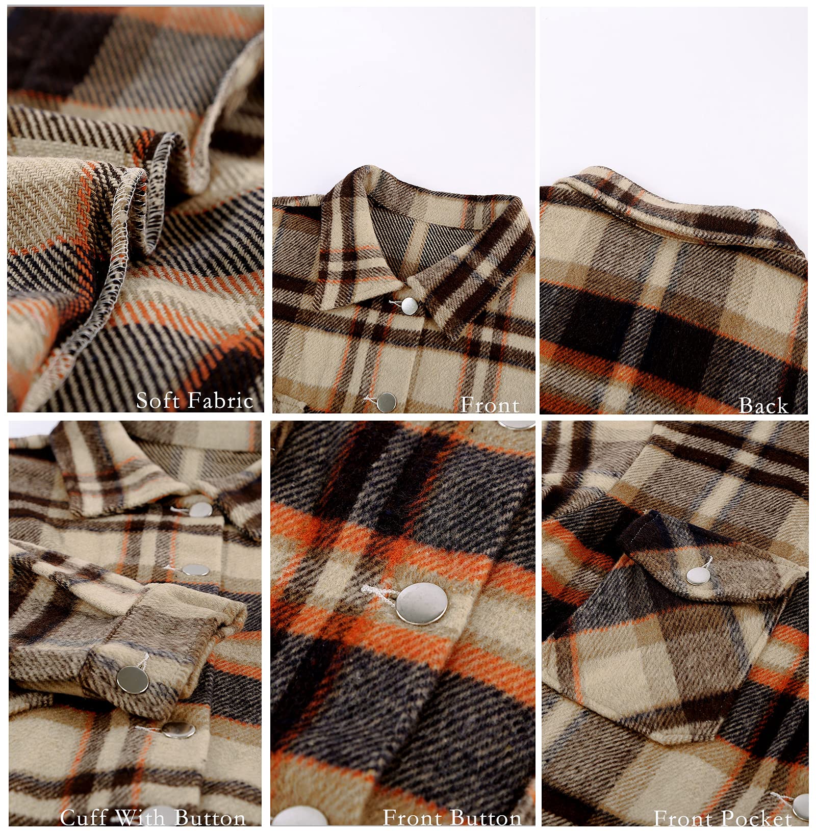 BTFBM Women Corduroy Shacket Jacket 2023 Long Sleeve Button Down Casual Plaid Flannel Shirts Boyfriend Fall Blouses Tops