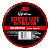 Scotch Stucco Tape, 1.88 in x 60yd, 30 Day Clean Removal, Heavy-Duty Outdoor Stucco Tape, UV & Moisture Resistant, Water Resistant Poly Backing, 1 Roll, Red (3260-A)