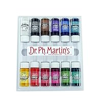 Dr. Ph. Martin's Bombay India Ink (Set 1) Ink Set, 0.5 oz, Set 1 Colors, 1 Set of 12 Bottles