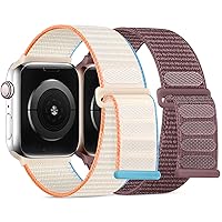 Wristbands Compatible with Apple Watch 38mm 40mm 41mm 42mm 44mm 45mm 49mm Women Men, 2 Pack Stretchy Nylon Solo Loop Bands Adjustable Braided Sport Elastic Straps for iWatch Ultra2 Ultra SE2 SE Series 9 8 7 6 5 4 3 2 1